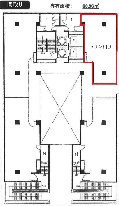 大津市のテナントイメージ  貸店舗・事務所（ 大津市西の庄　6階建てデザインビル　3階テナント）